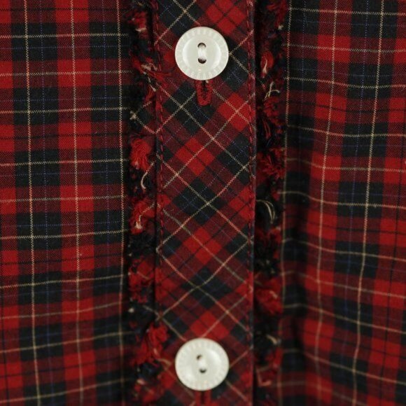 Eddie Bauer Women's Petite Small Black Red Plaid Long Sleeve Button Up Shirt - Picture 5 of 7